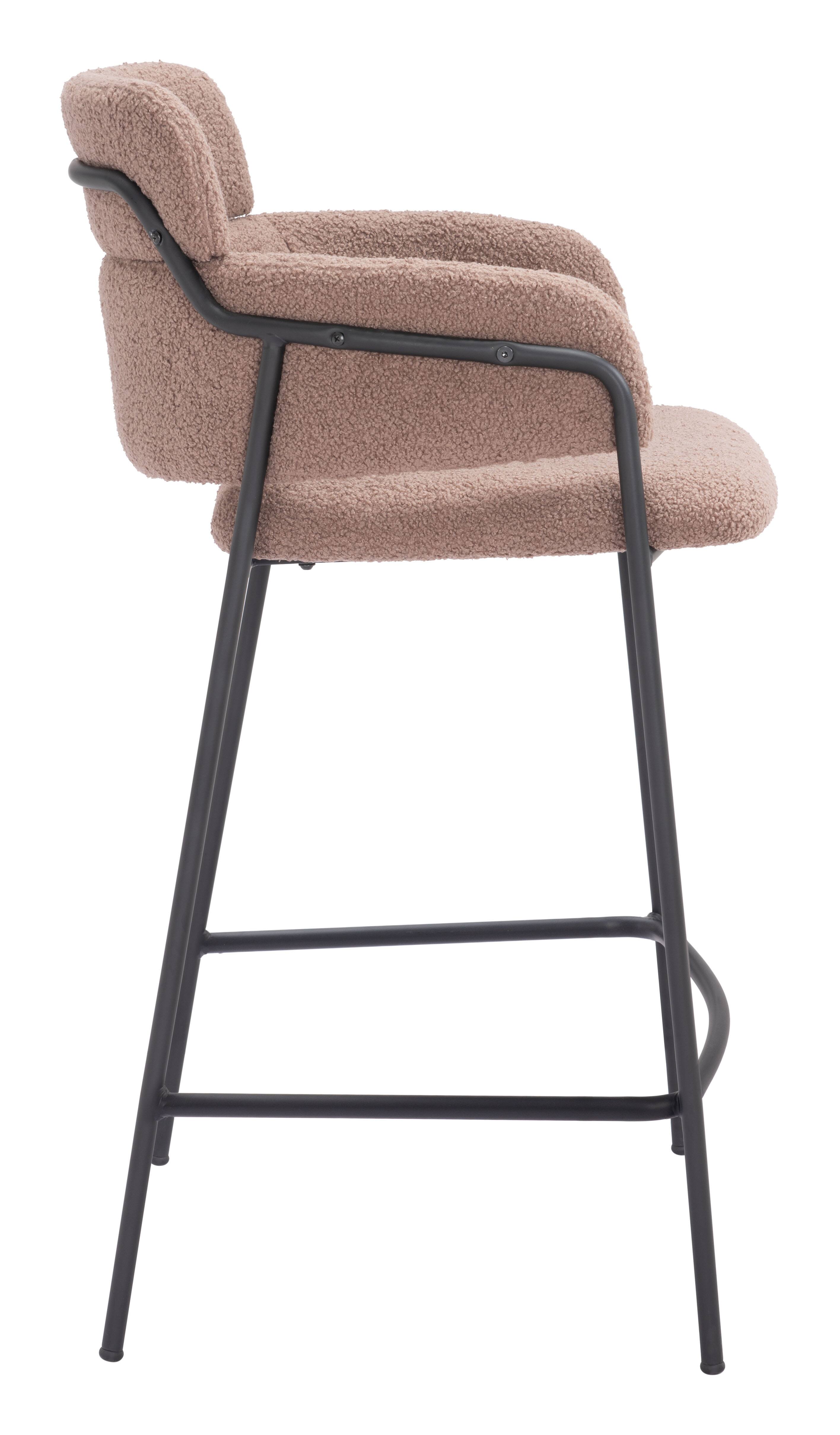 Back. Hivvago - Marcel Counter Stool (Set of 2) Brown - Brown.