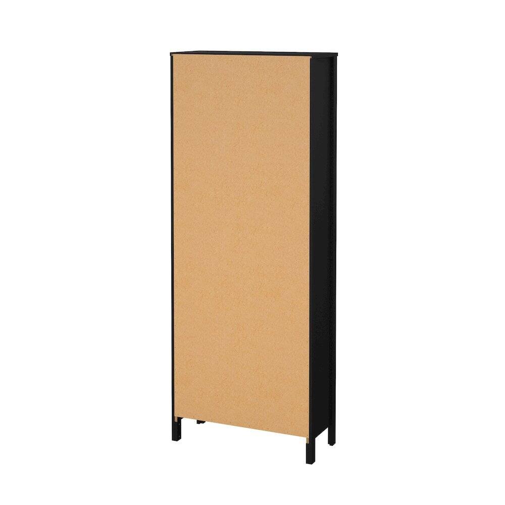 Alt View 1. FurniFact - 6-Shelf Bookshelf with Adjustable Storage Shelves for Office - Black.