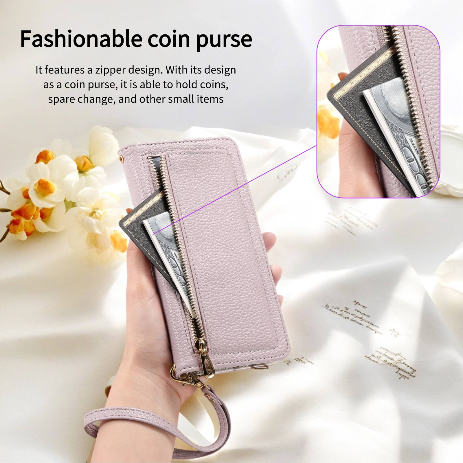 Fashionable coin purse

It features a zipper design. With its design as a coin purse, it is able to hold coins, spare change, and other small items.