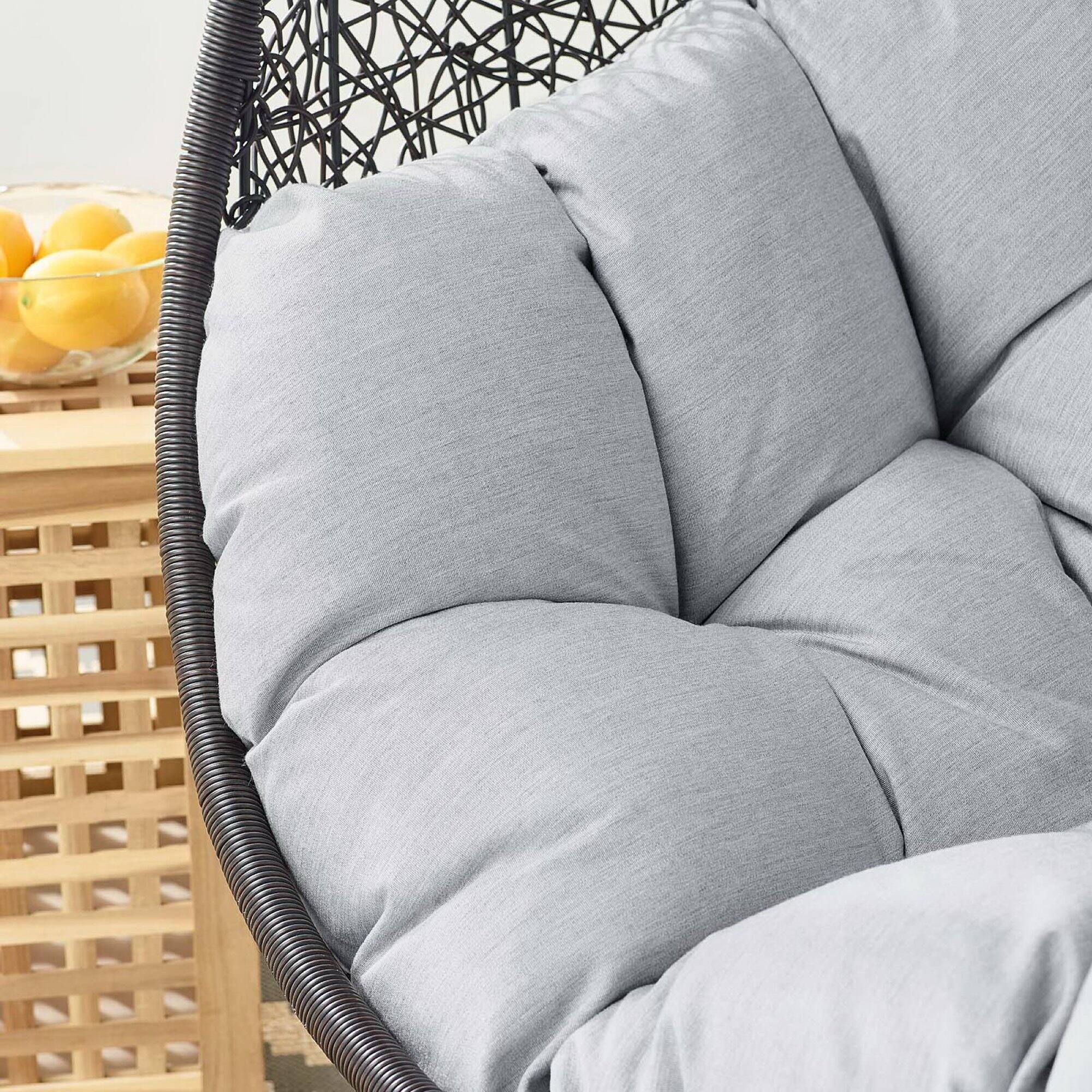Alt View 4. Modway - Encase Sunbrella® Fabric Swing Outdoor Patio Lounge Chair Without Stand by Modway - Black Gray.