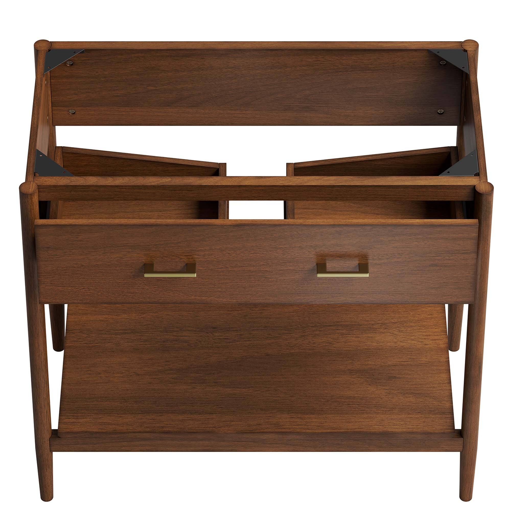 Alt View 4. Modway - Zaire Bathroom Cabinet Basin Not Included by Modway - Walnut.