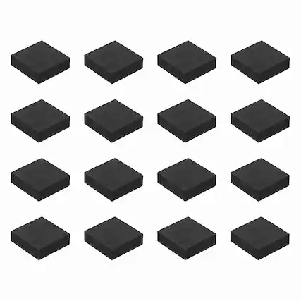 Front. Unique Bargains - 16pcs Square Speaker Isolation Feet Pads, 30x10mm Non Slip Foam Shock Absorption Pad for Amplifier - Black.