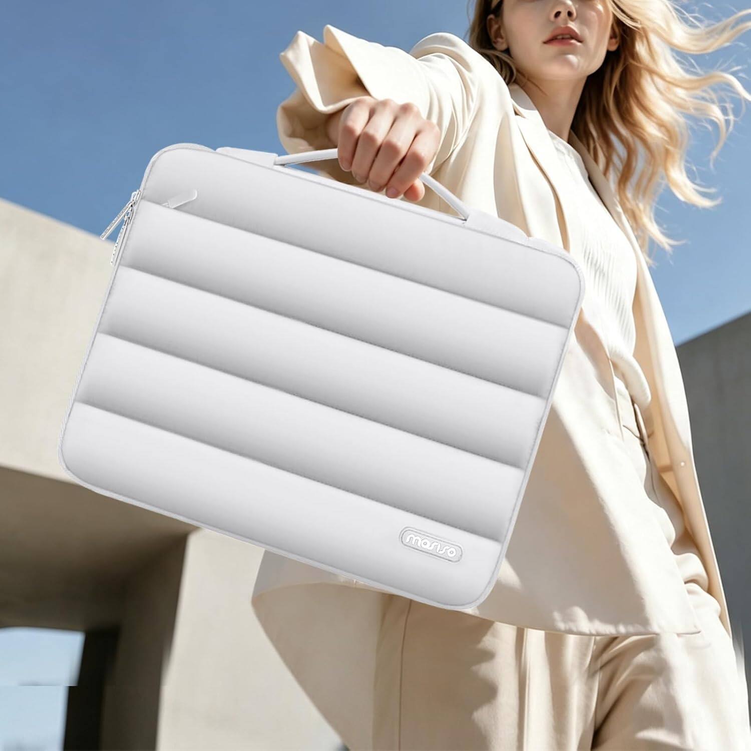 Back. mosiso - For MacBook Neo 13-Inch 2026 A3404 A18 Pro Chip, Protective Hard Shell&Puffy Sleeve Bag&Keyboard Skin&Screen Film&Type C - Crystal Clear.