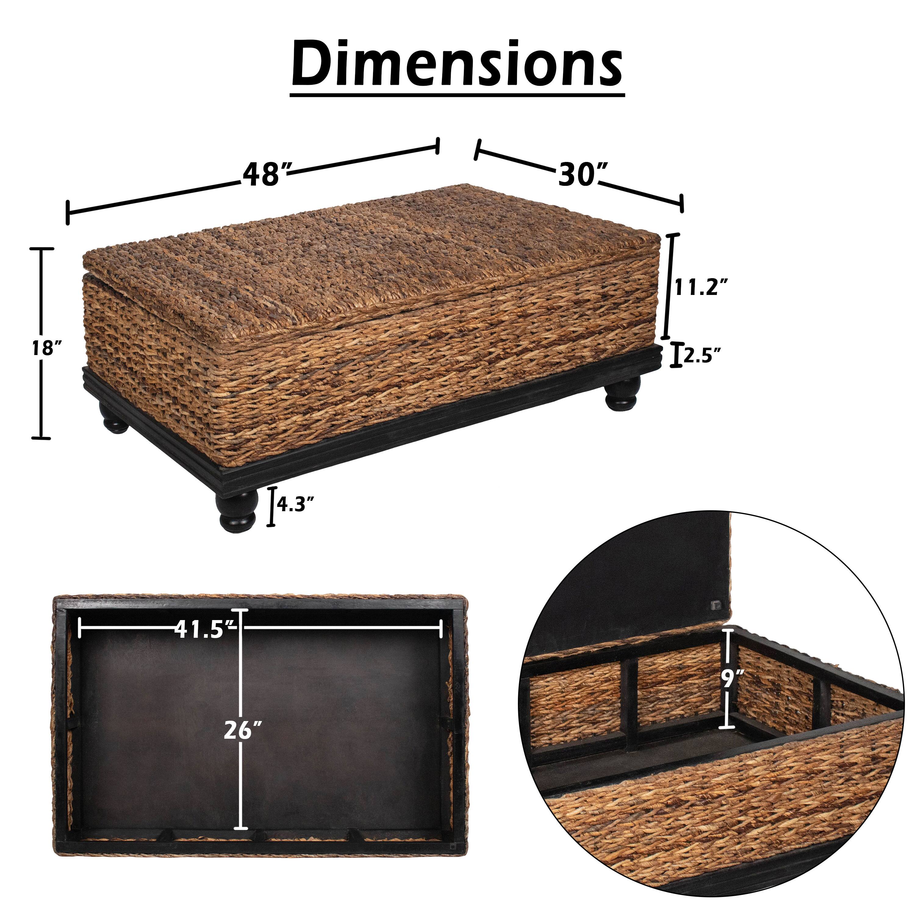 Dimensions

- Length: 48"
- Width: 30"
- Height: 11.2"
- Depth: 12.5"
- Side Height: 4.3"
- Bottom Length: 41.5"
- Bottom Width: 26"
- Side Depth: 9"