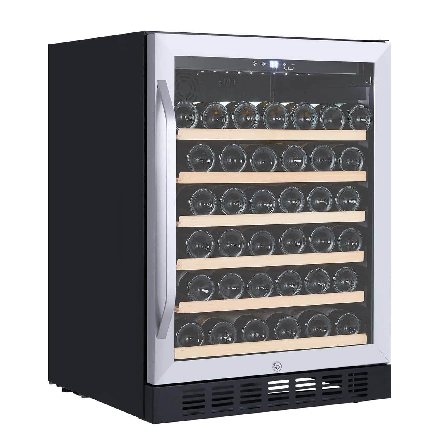 Acekool - Single-Zone Single Temperature Built-In or Freestanding 46 Bottle Wine Cooler Refrigerator for Home Commercial Use - Black