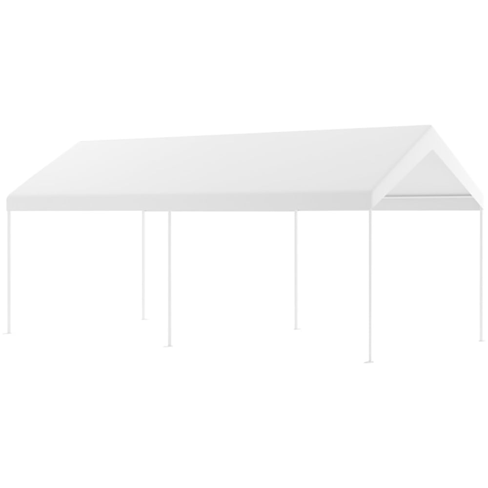 Angle. Kadyn - 10 x 20 Feet Steel Frame Portable Car Canopy Shelter for Gazebo Cover Patio Garden Outdoor.
