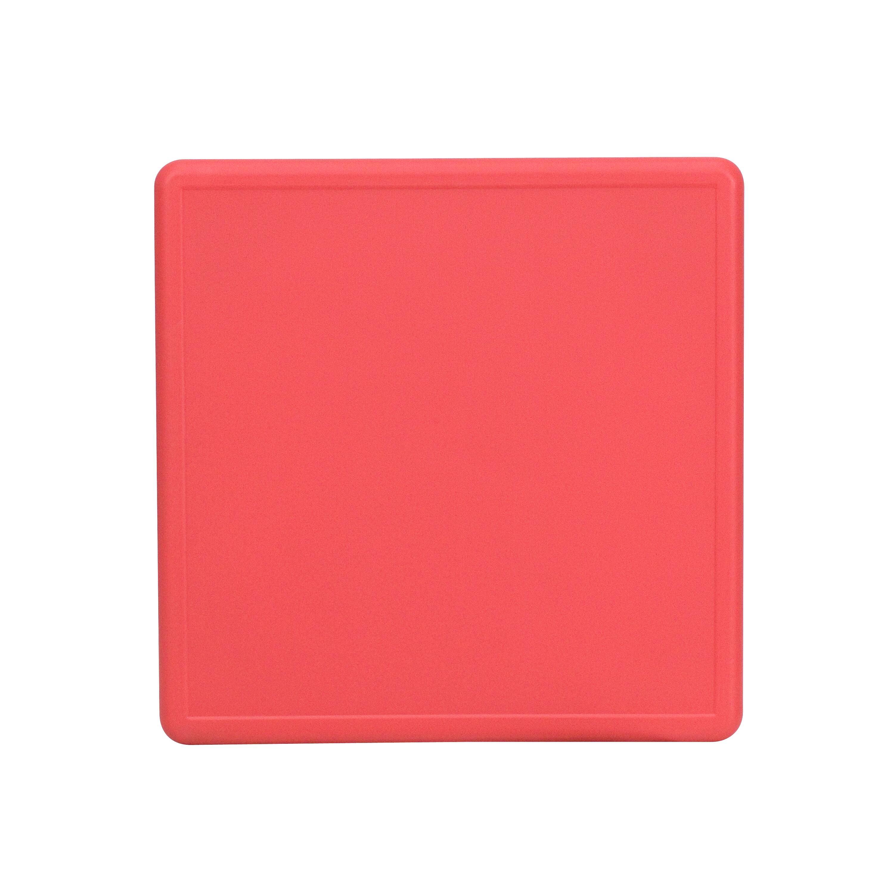 Alt View 2. Emma + Oliver - 24" Square Plastic Height Adjustable Activity Table - Red.