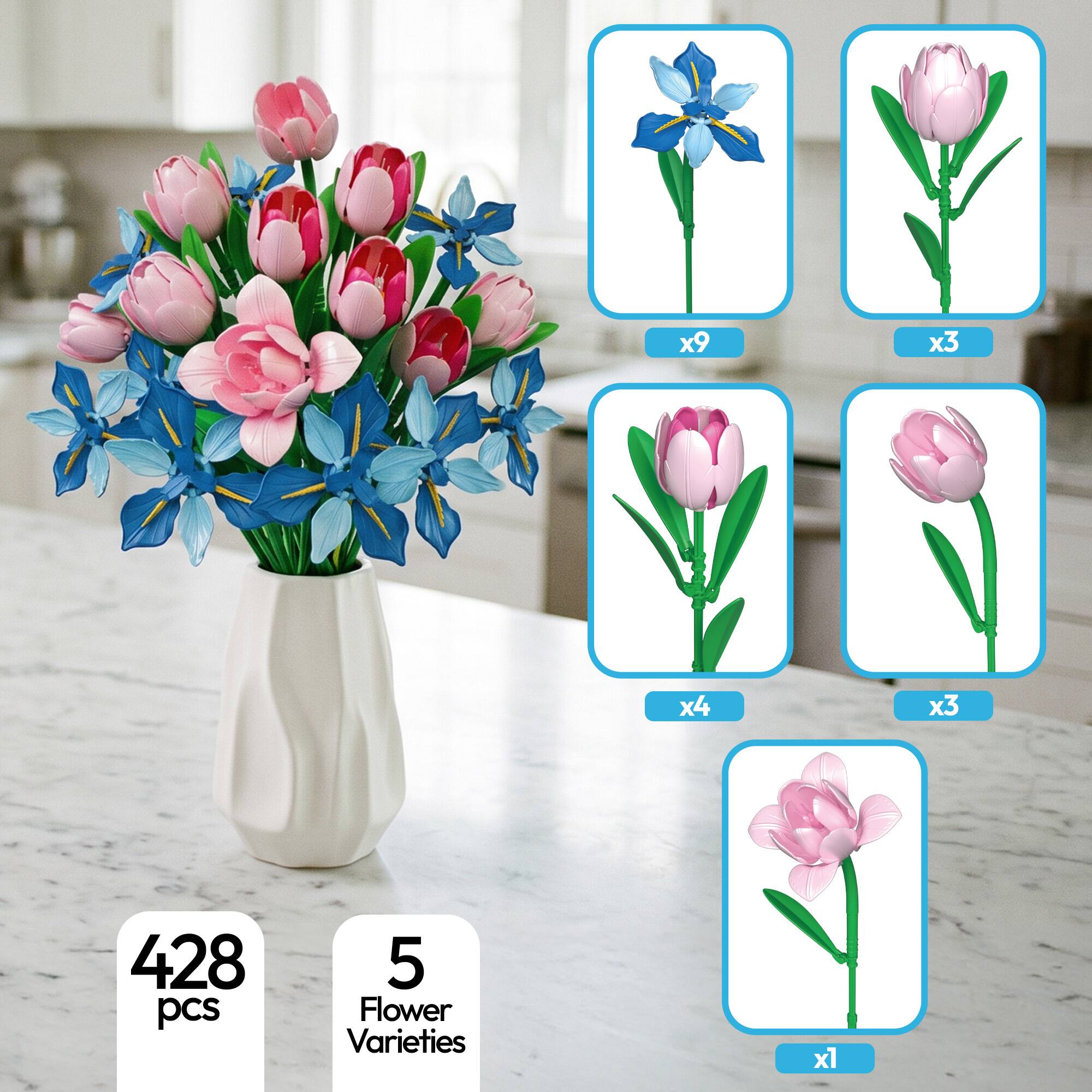 x9 x3 x4 x3  
428 pcs  
5 Flower Varieties x1