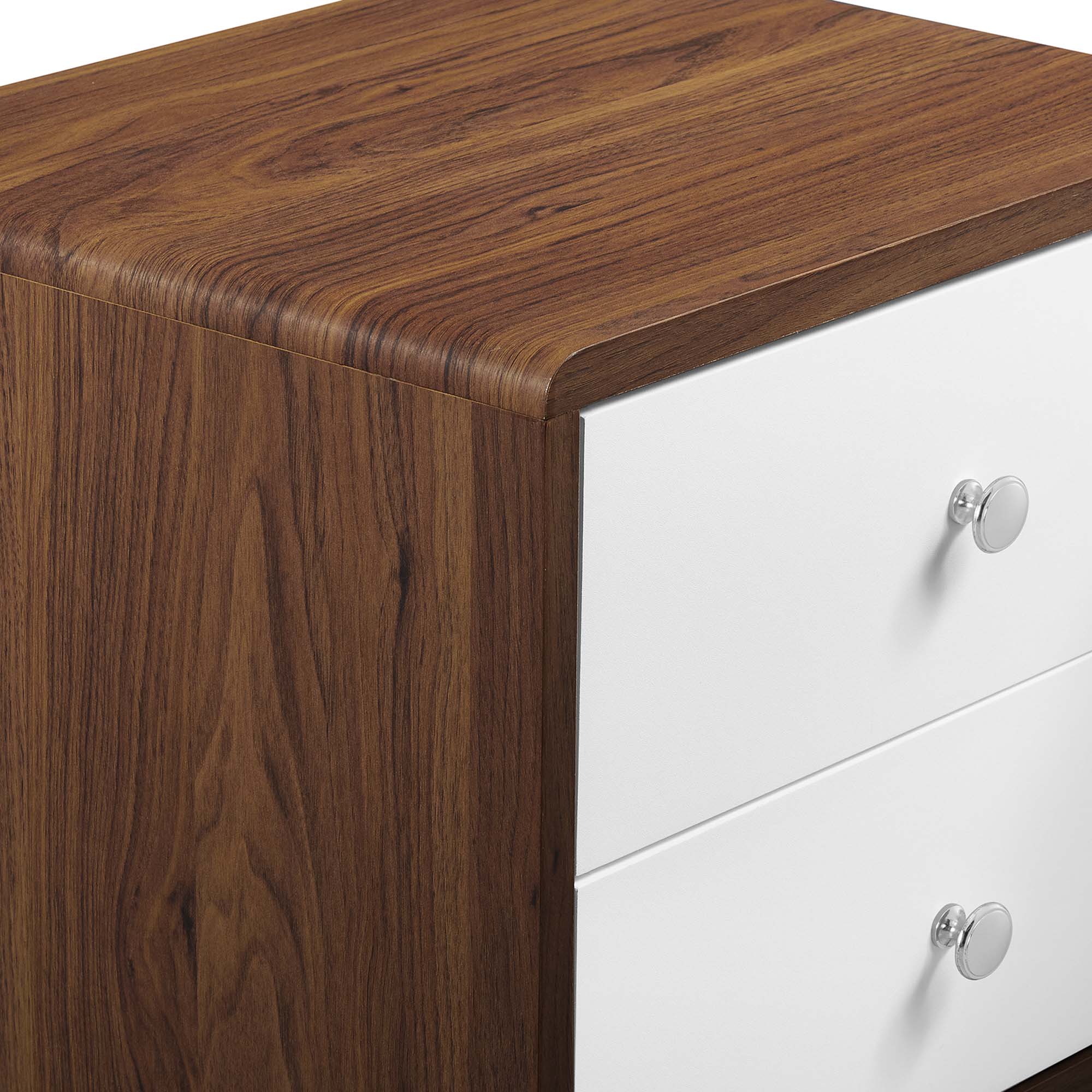Alt View 4. Modway - Transmit 2-Drawer Nightstand by Modway - Walnut White.