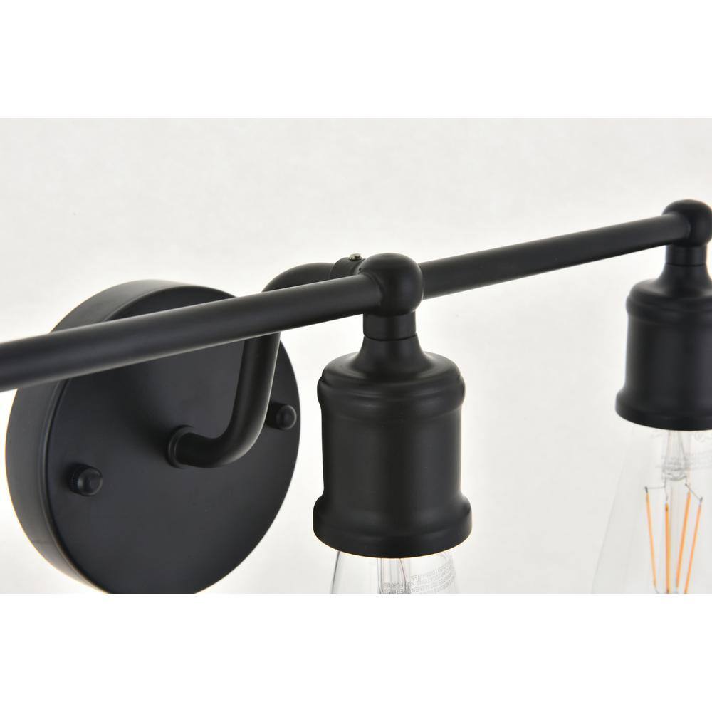 Alt View 1. Living District - Serif 3 light black Wall Sconce - Black.