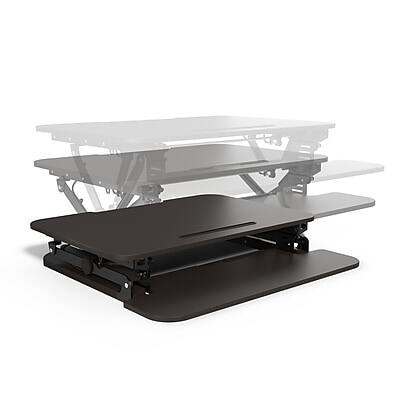 Alt View 1. Union & Scale - Union & Scale™ FlexFit™ 35" Manual Adjustable Desk Converter, Black (UN50710-CC) - Black.