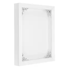 Unique Bargains - Shadow Box Frame, 9.8x7.8 Inch Wooden Display Case with Clear Glass for Photo Memorabilia Dried Flower - White