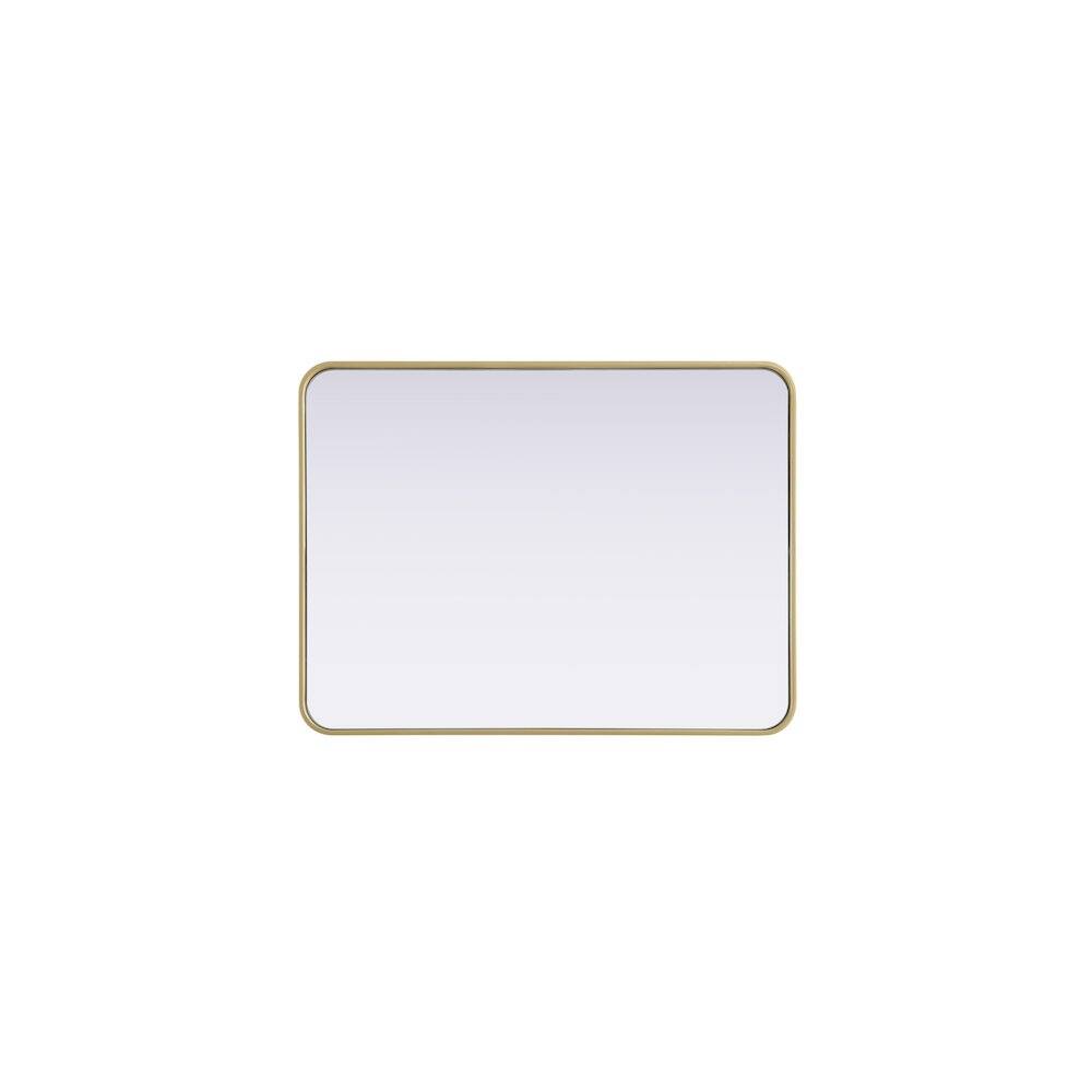 Alt View 4. Elegant Decor - Contour Metal Rectangle Mirror 27x36 in Brass - Brass.