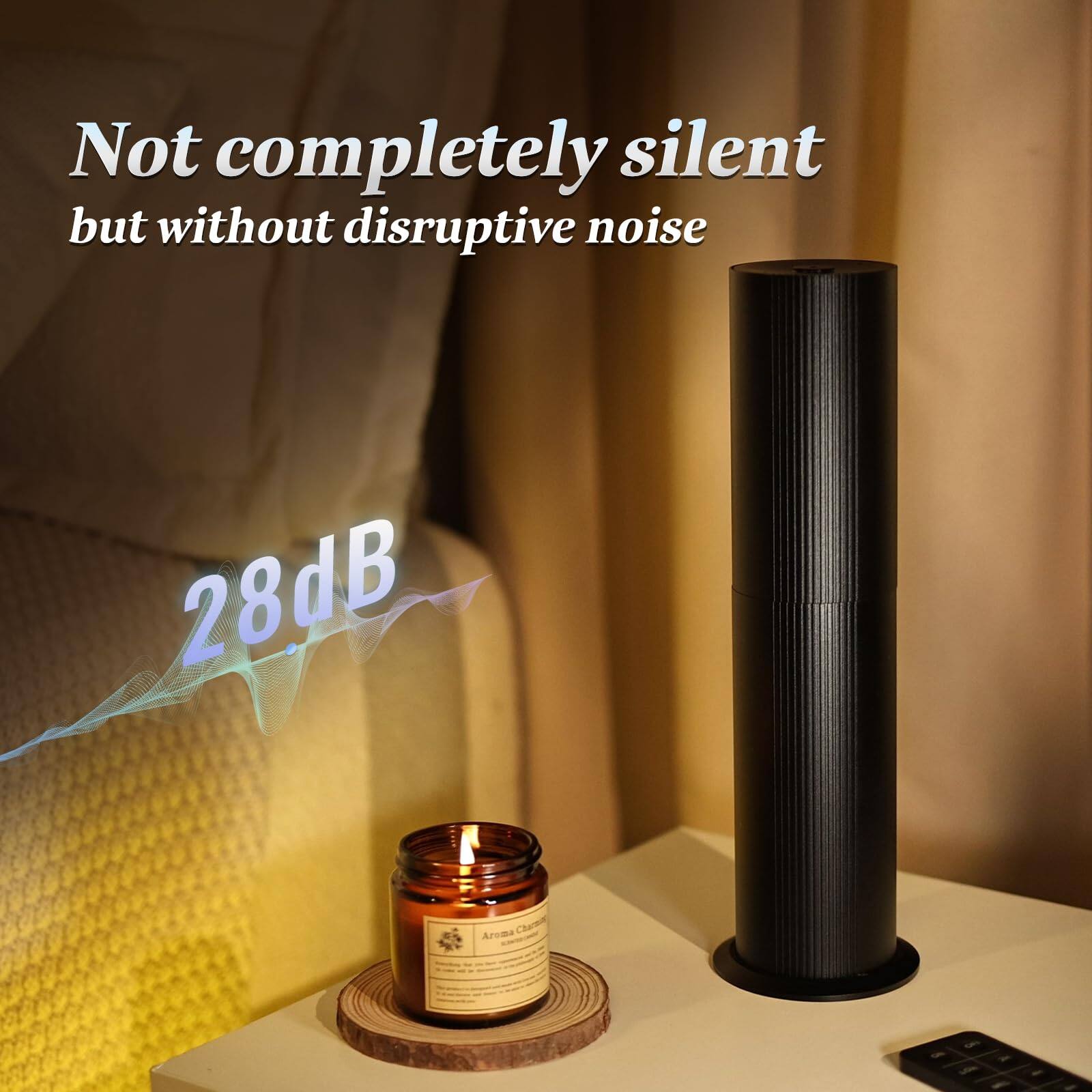 Not completely silent but without disruptive noise  
28dB