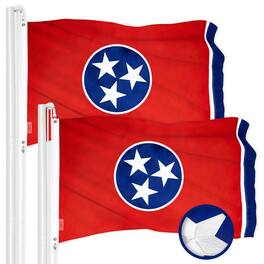 G128 - 2-Pack Tennessee State Flag, 4 x 6 ft, Embroidered 300D Polyester - Assorted Colors