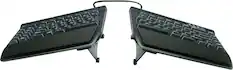 Front. KINESIS - Freestyle2 Ergonomic Split Keyboard for PC with VIP3 Accessory - Black.