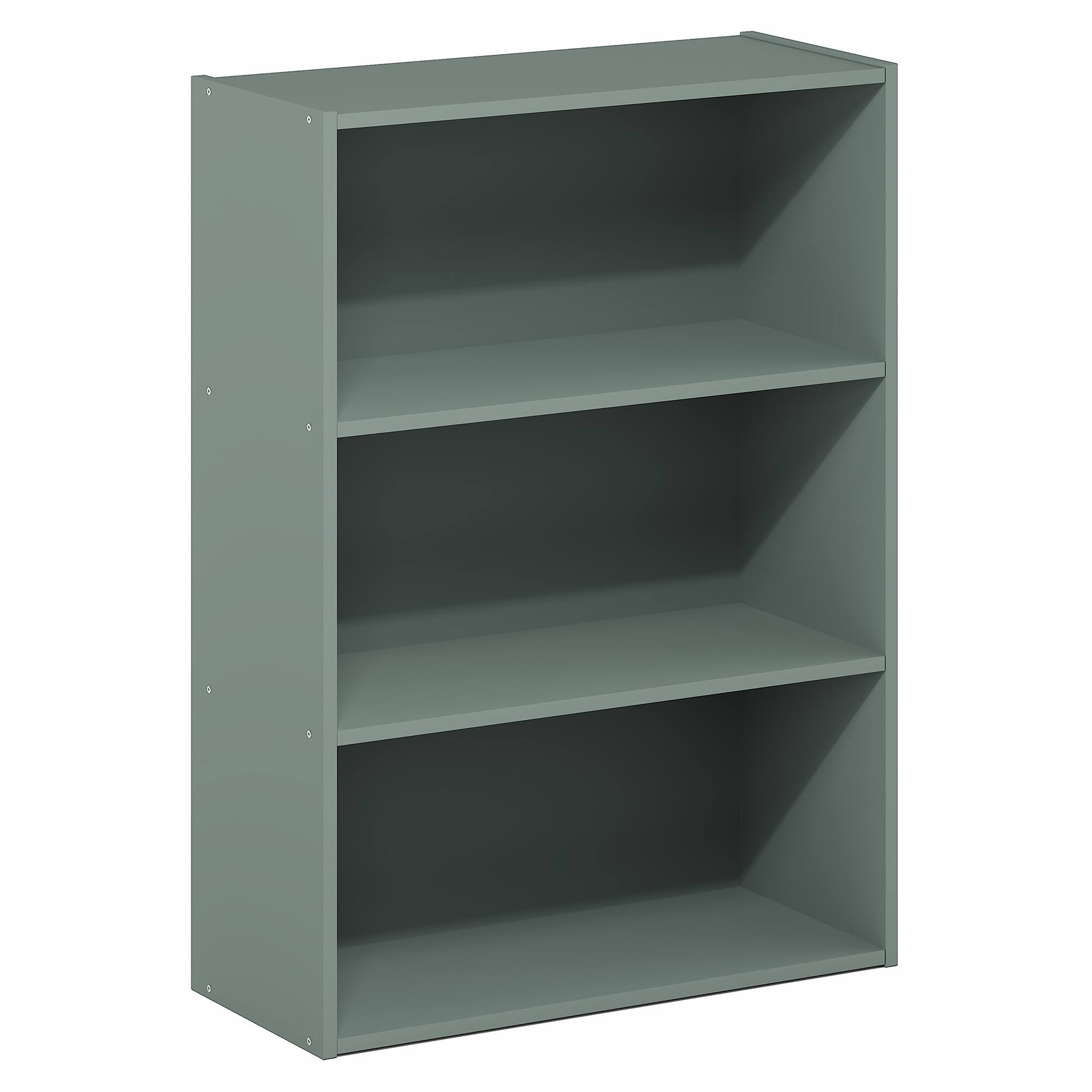 Alt View 6. Furinno - PASIR Book Shelf, 3-Tier Bookshelf, Bookcase, 9.7" x 23.7" x 31.5", for Living Room, Bedroom, Home Office - Sage Green.