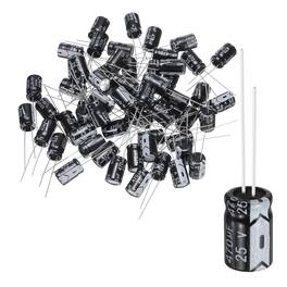 Unique Bargains - 470uF 25V 8x12mm Electrolytic Capacitor, 105C High Temp Radial Leads, for TVs/LCDs/VCD, 60pcs - Black