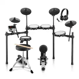 VEVOR - 32 Drum Kits & 480 Sounds Electronic Drum Kit, USB MIDI Supported 8 in Quiet Mesh Snare Electric Drum Set - Black