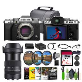 Fujifilm - X-T5 Mirrorless Camera Body Sigma 18-50mm Contemporary Lens + More - Silver