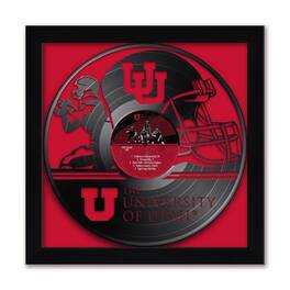 Sporticulture - Utah Utes Framed 13" x 13" Vinyl Record Art Print - Red
