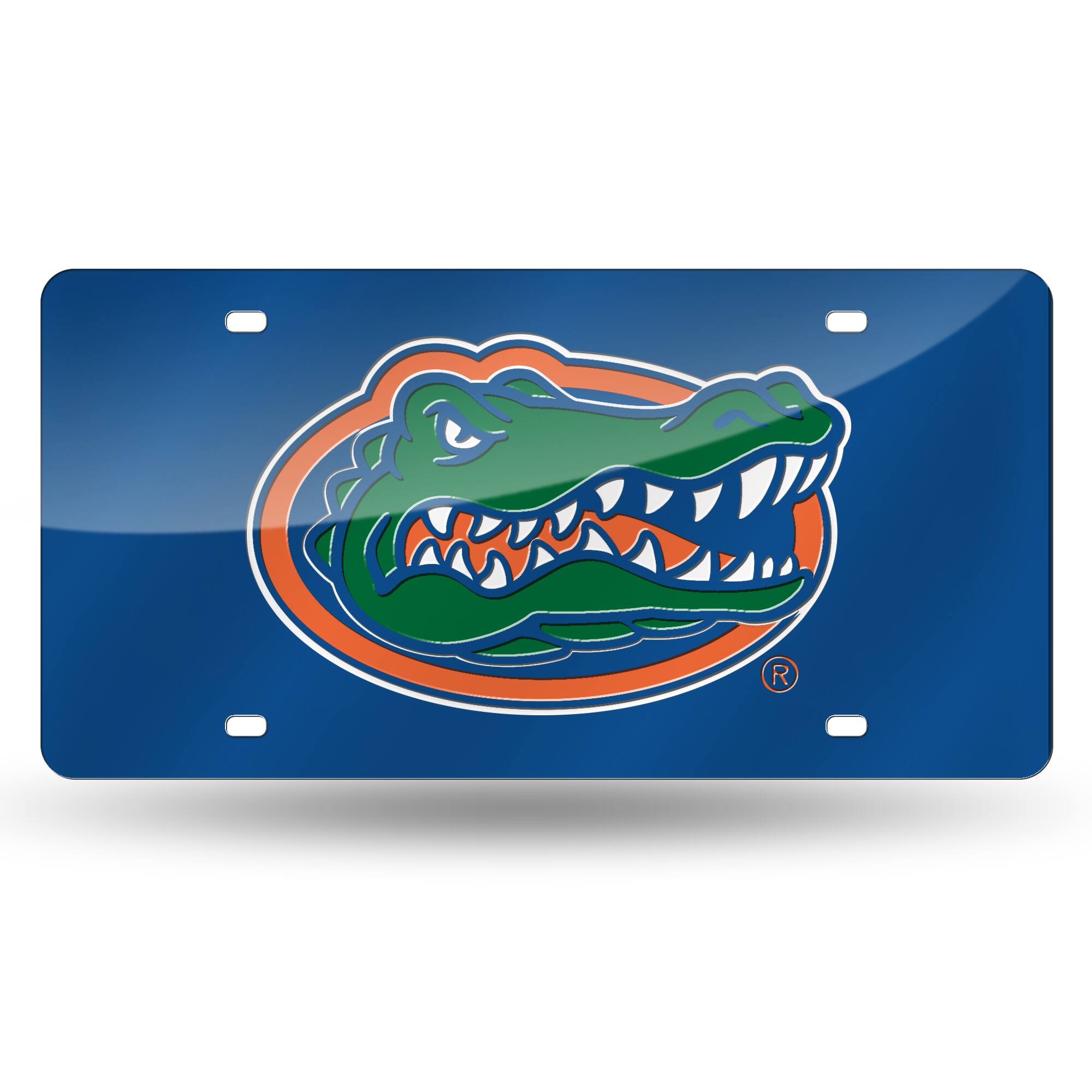 University of Florida Gators Blue Mirrored Laser Cut License Plate Laser Tag