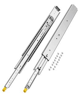 VEVOR - 1 Pair Full Extension Drawer Slides 18 20 22 28 30 32 36 38 40 44 48 52 56 60 in, 500 lbs Load Capacity Locking Drawer - Silver