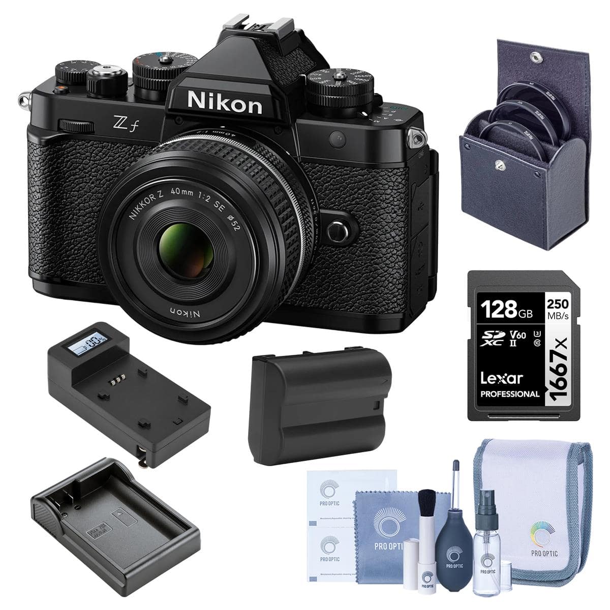Bundle - Nikon - Z f Mirrorless Camera with NIKKOR Z 40mm f/2 SE Lens, with 64GB SDXC Memory Card, EN-EL15c Lithium-Ion