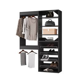 Roomtec - 49 in Black Modular Closet System Unit-Customizable Wall Mounted Walk-In Closets for Bedroom or Walk-in Closet - Black