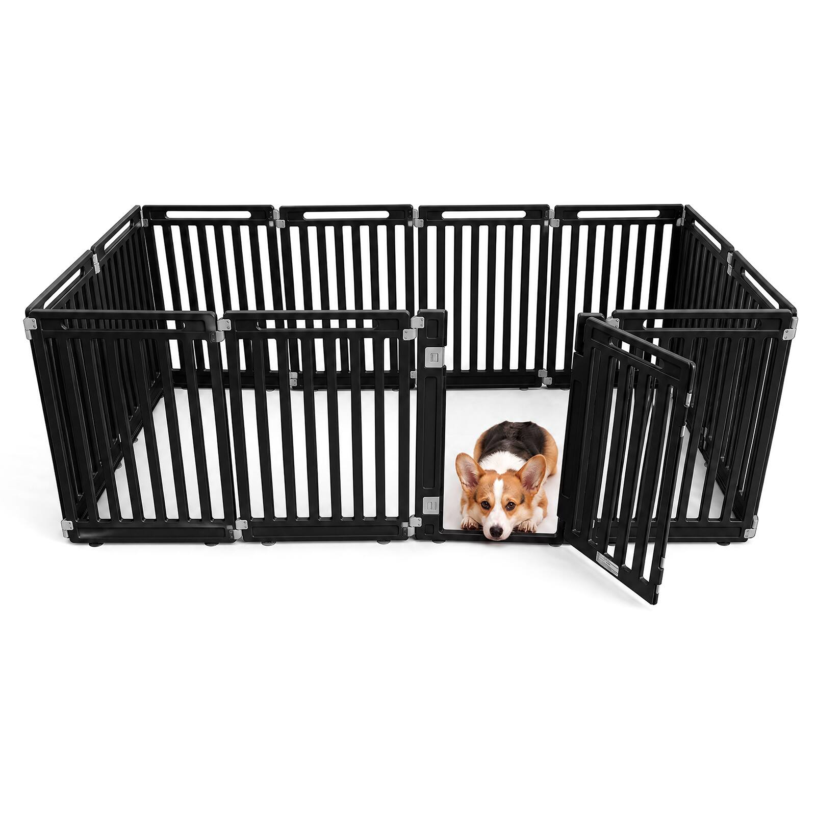 Alt View 9. Gymax - Gymax Indoor Outdoor Dog Playpen w/Door Lock 31.5'' Height 12 Panels for RV Camping Black - Black.