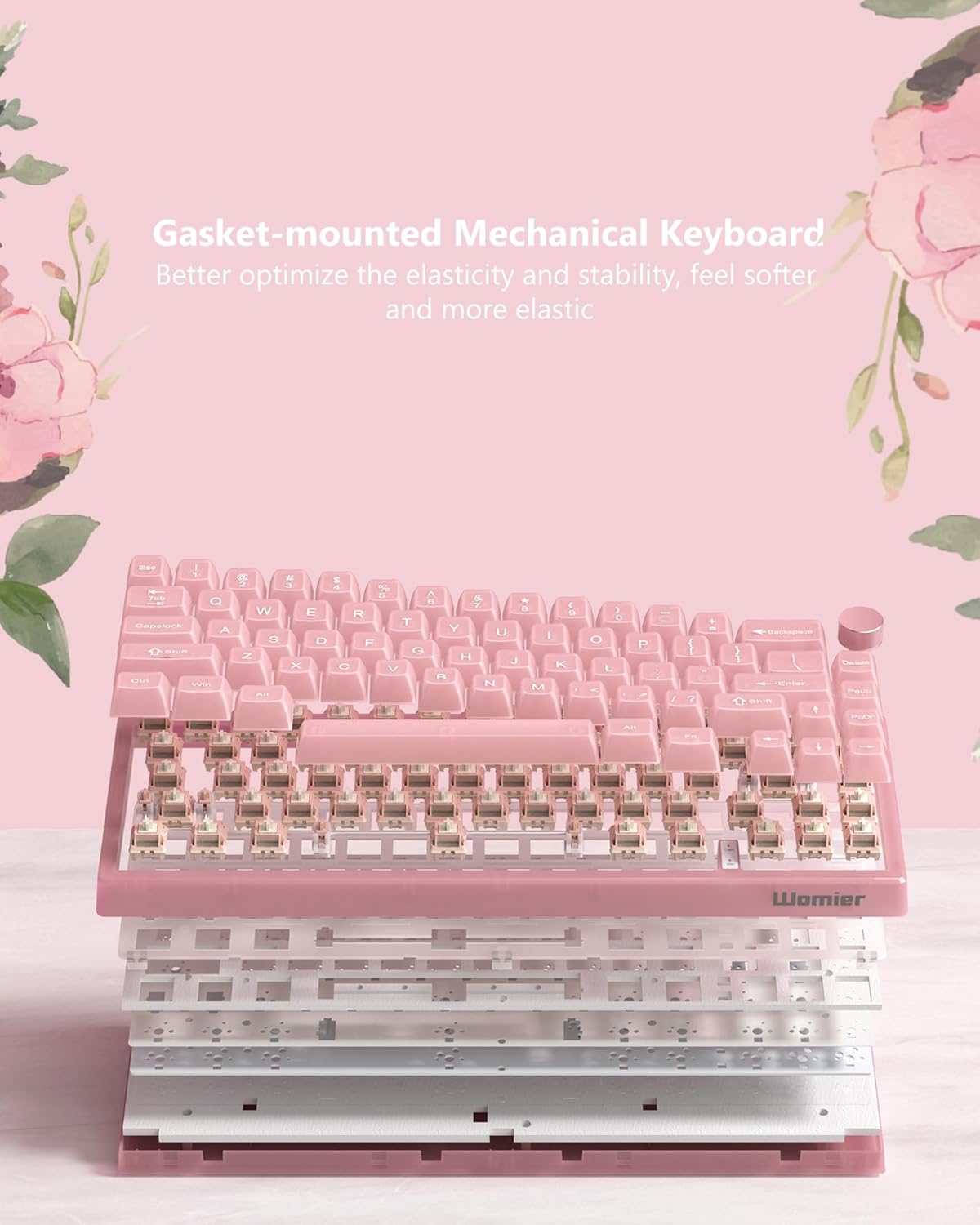 Gasket-mounted Mechanical Keyboard  
Better optimize the elasticity and stability, feel softer and more elastic