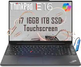 Lenovo - ThinkPad E16 Gen 1 16" Touch-Screen Laptop - Intel Core i7 - 16GB RAM - 1TB SSD - Backlit - Fingerprint - Win11Pro - Black