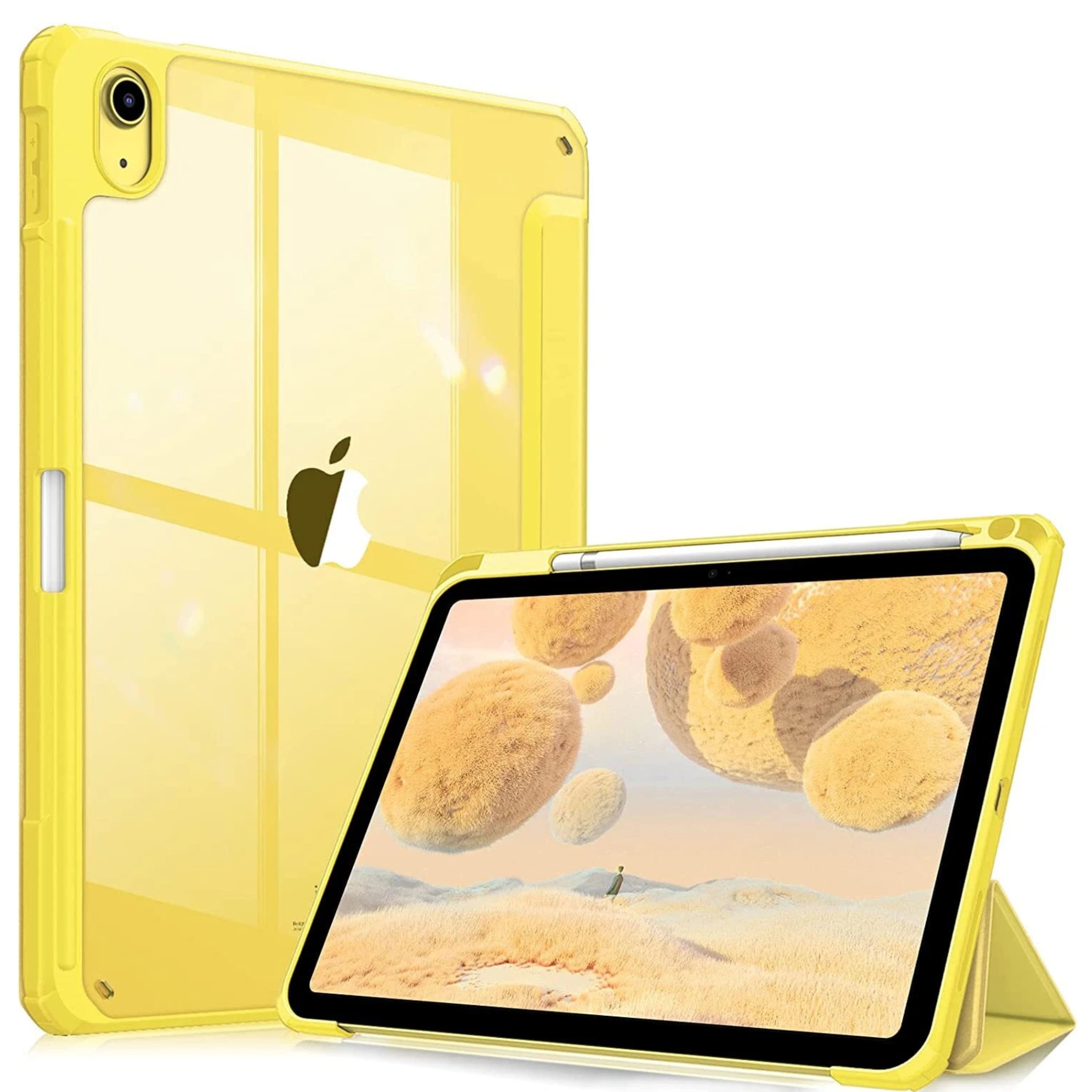 Front. Kitcheniva - Protective Clear Case For iPad (A16) 11th 11” 2025/iPad 10th 2022 Shockproof Cover 10.9” Yellow - Yellow.