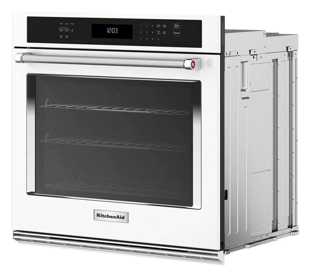Alt View 1. KitchenAid - 30" Built-In Single Electric Convection Wall Oven with Air Fry Mode - White.