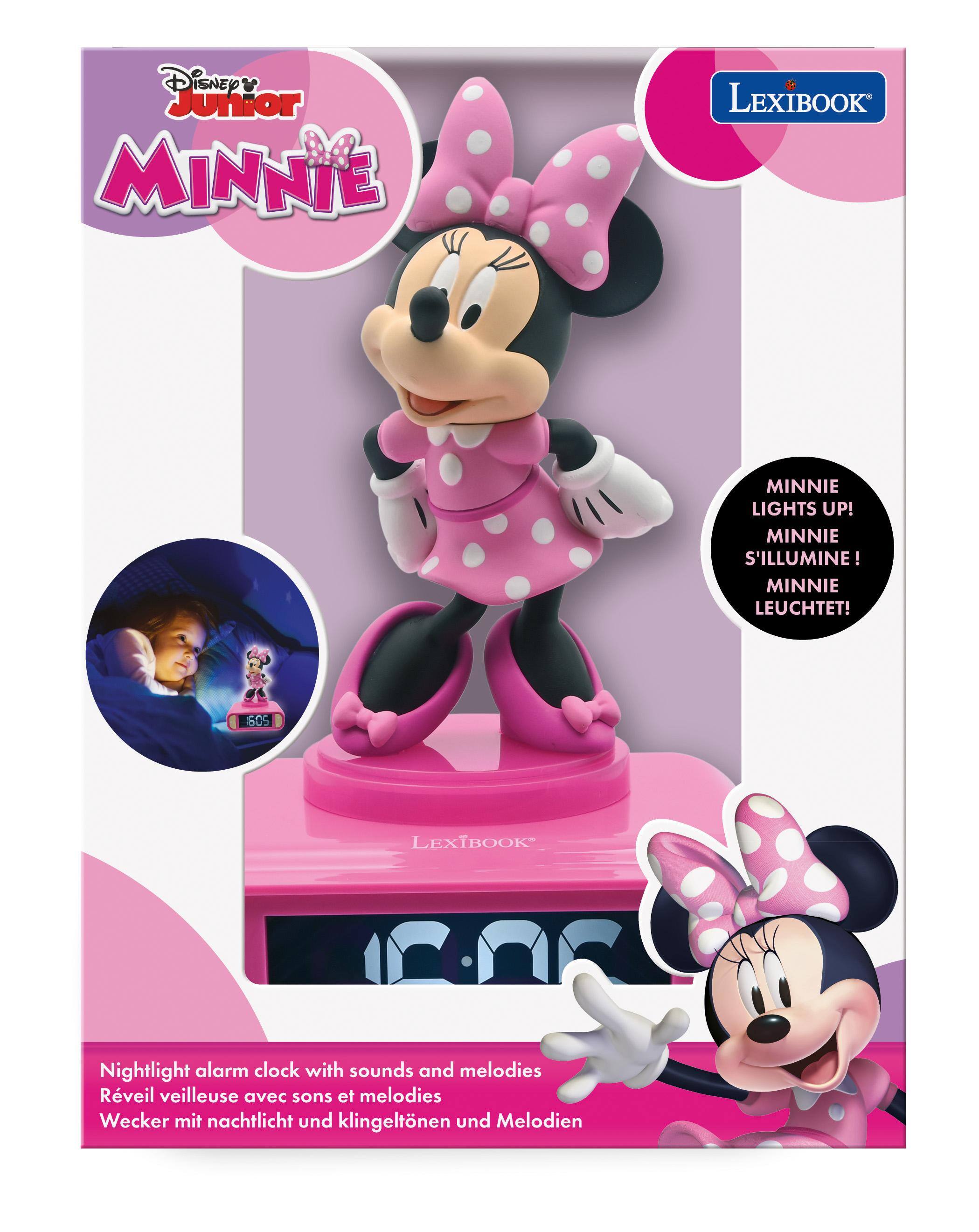 Disney Junior MINNIE LEXIBOOK MINNIE LIGHTS UP! MINNIE S'ILLUMINE! MINNIE LEUCHTET! 605 LEXIBOOK Nightlight alarm clock with sounds and melodies Rveil veilleuse avec sons et melodies Wecker mit nachtlicht und klingeltonen und Melodien