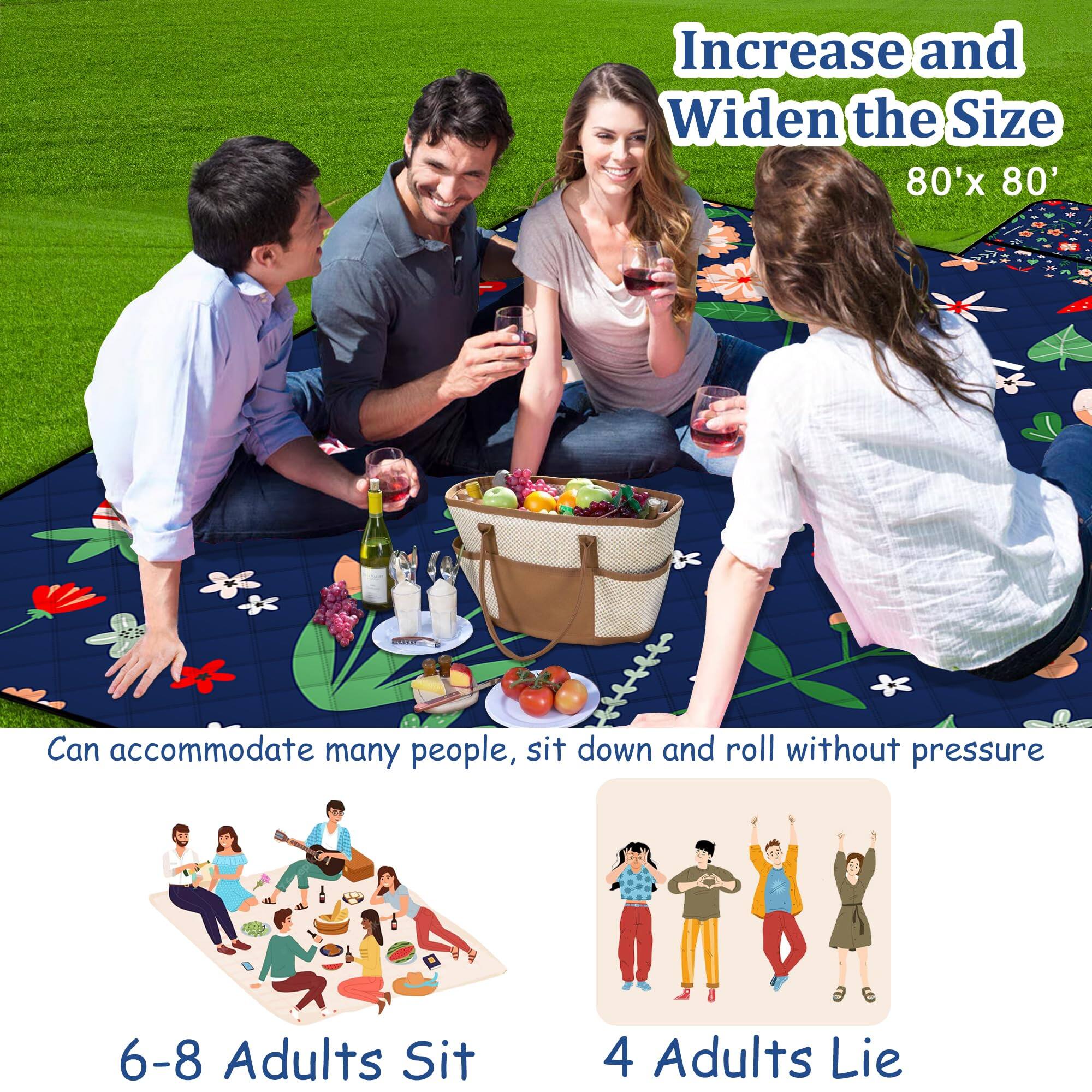 Increase and Widen the Size  
80' x 80'  

Can accommodate many people, sit down and roll without pressure  

6-8 Adults Sit  
4 Adults Lie