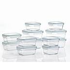 Front. Glasslock - Glasslock 24 Piece Oven Microwave Safe Glass Food Storage Containers Set w/ Lids - Clear.