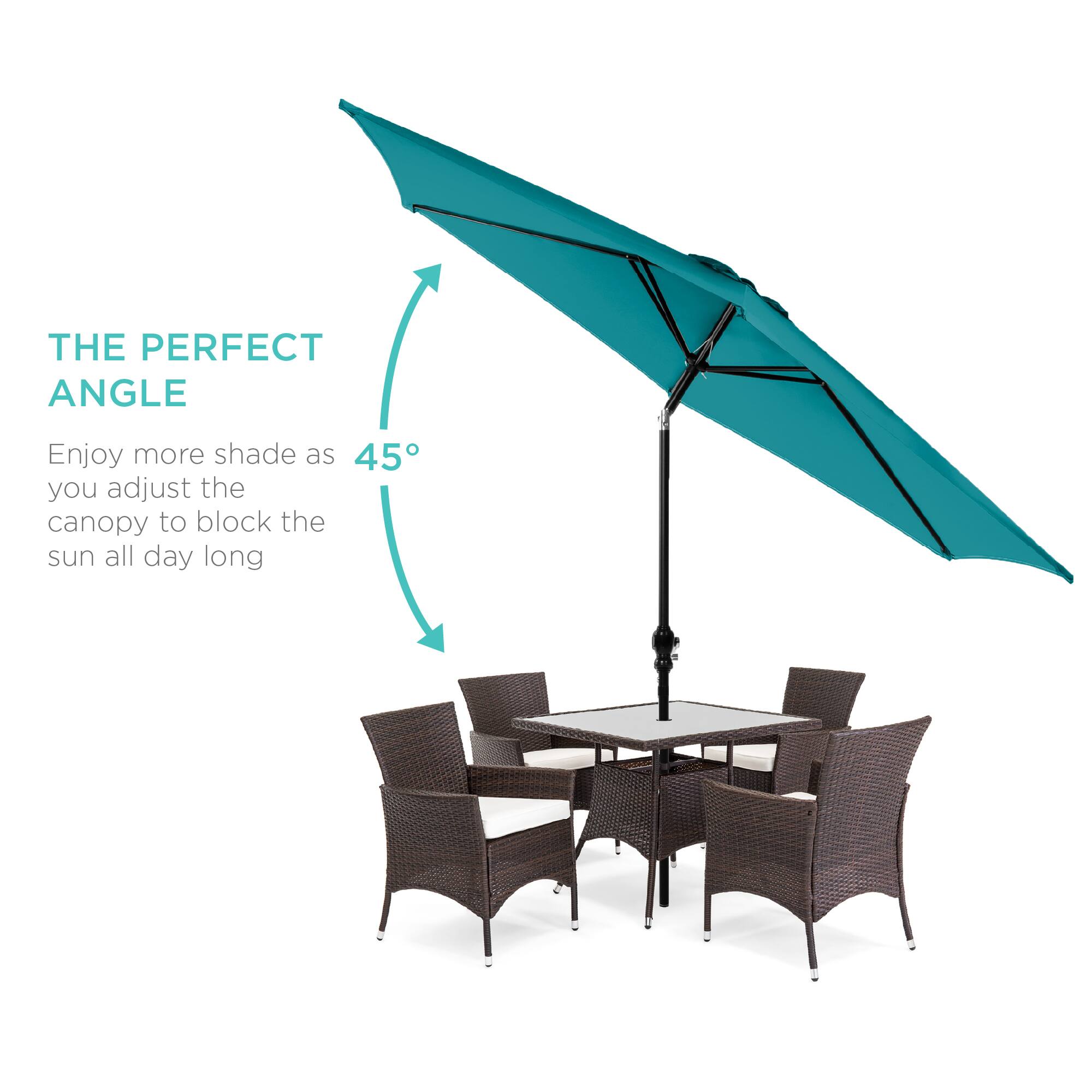 THE PERFECT ANGLE

Enjoy more shade as you adjust the canopy to block the sun all day long

45°