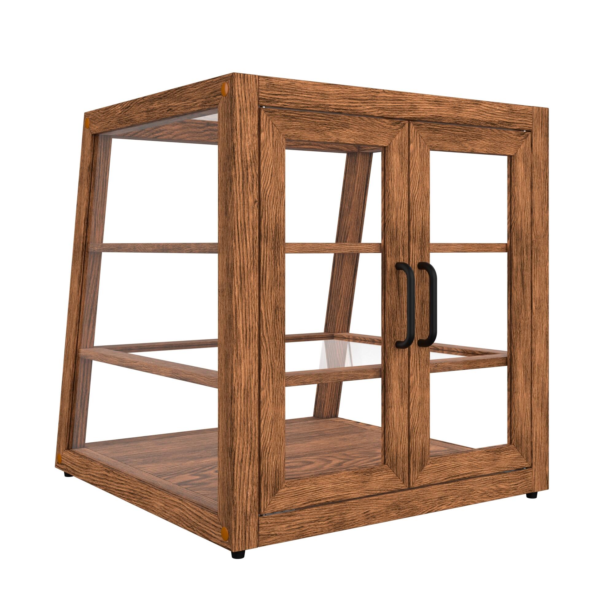 Alt View 4. Koolmore - 21 In. Artisan Dark Wooden Slanted Bakery Display Case 3.5 Cu. ft. (KM-BDW-21SLD) - Dark ash wood color.