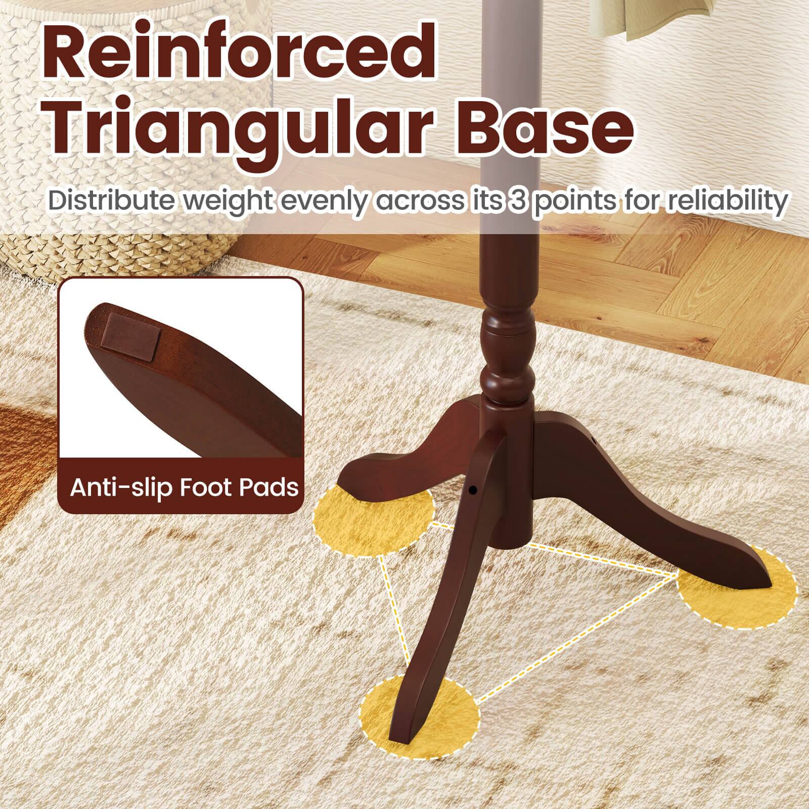 Reinforced Triangular Base, Distribute weight evenly across its 3 points for reliability, Anti-slip Foot Pads