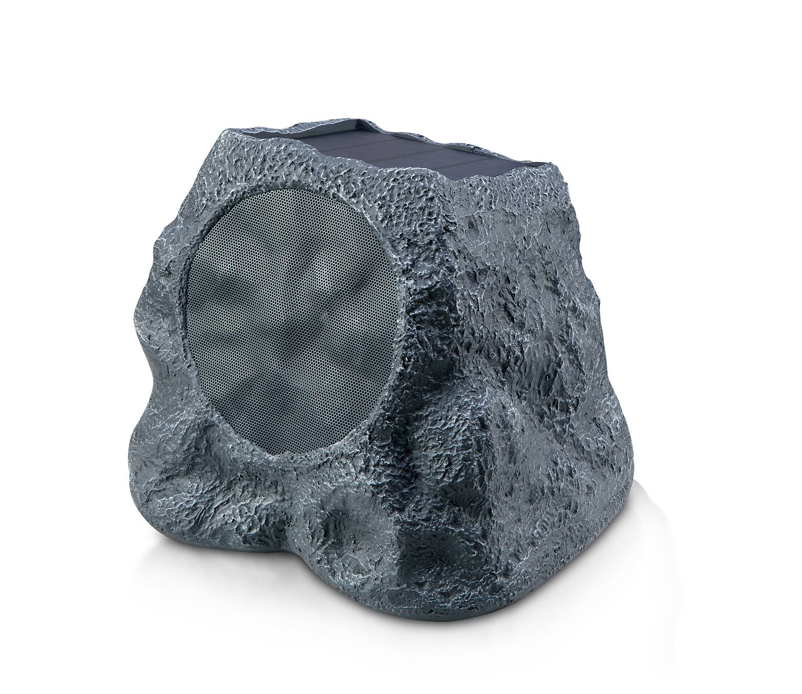 Angle. SoundPro - Bluetooth Multi-Link Solar Rechargeable Wireless Rock Speaker - Gray Slate.