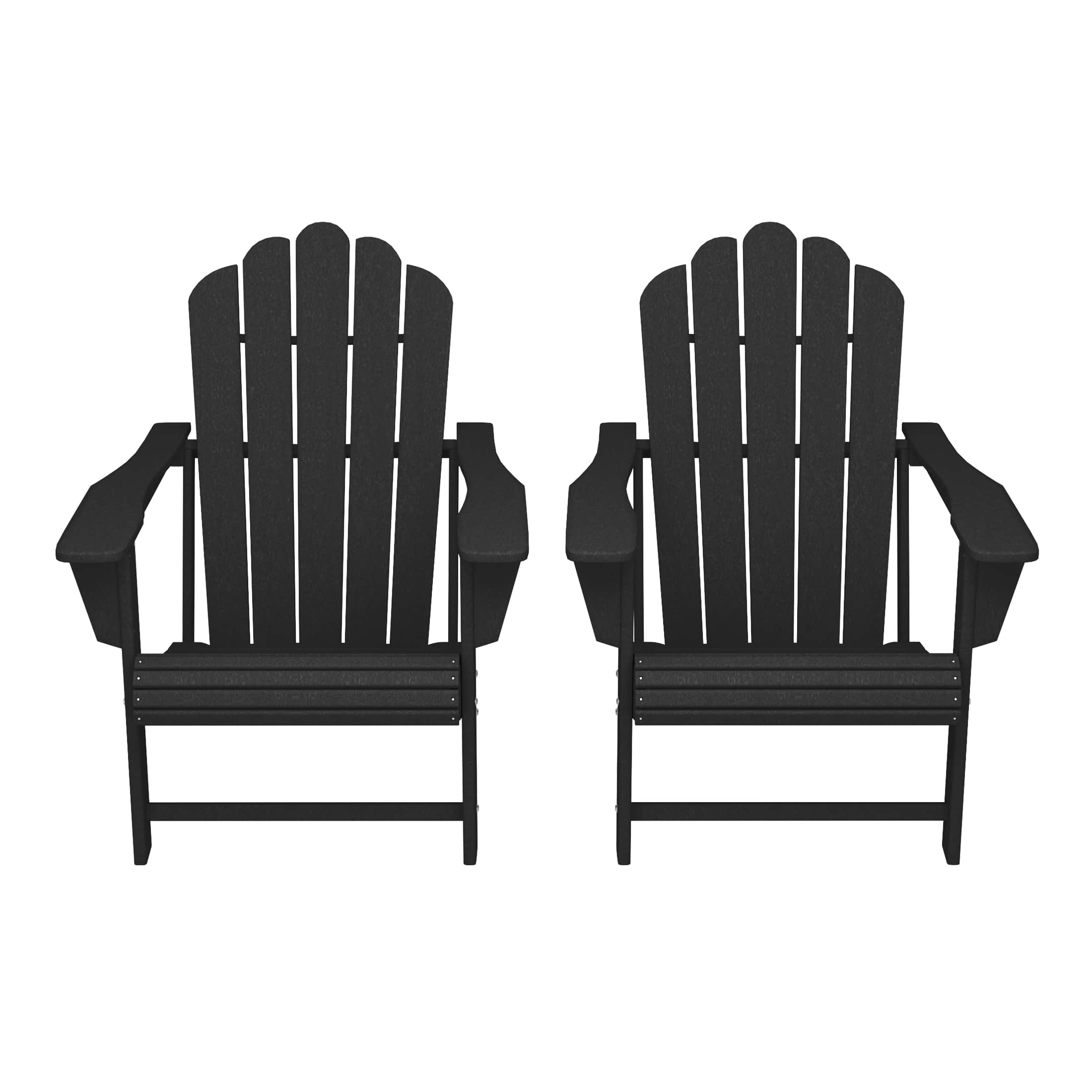 WestinTrends - Highland Outdoor Patio HDPE Adirondack Chairs With Cup Holders (Set of 2) - Black price history on PriceWatchPro