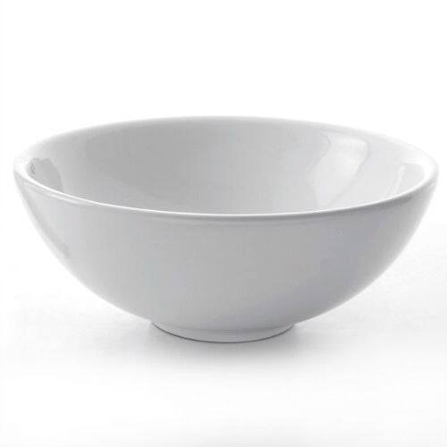 Front. Hivvago - White Ceramic Round Bowl Style Vessel Bathroom Sink with 1.75-inch Drain Opening - White.