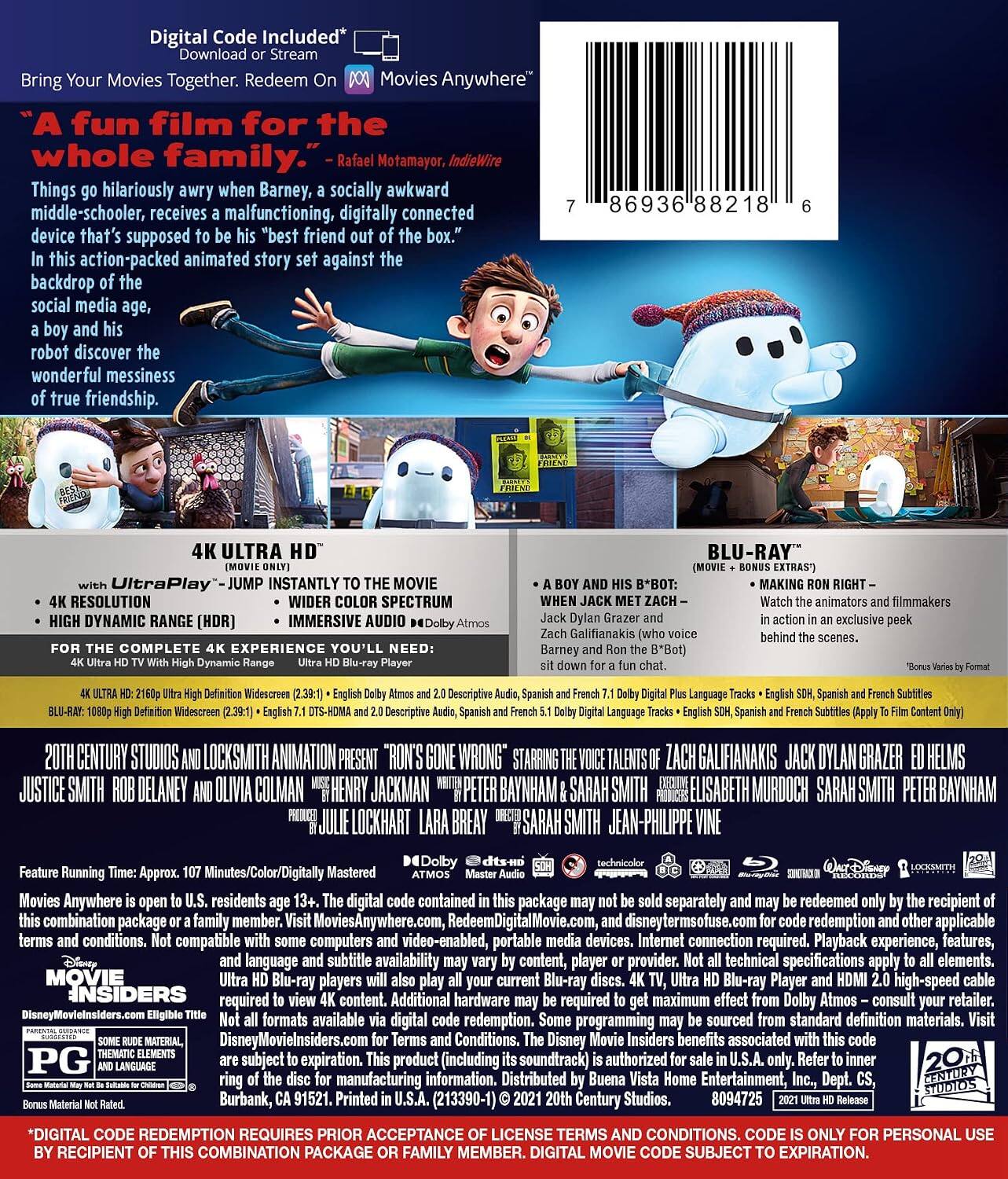 Alt View 1. Ron's Gone Wrong   - 4K Blu-Ray.