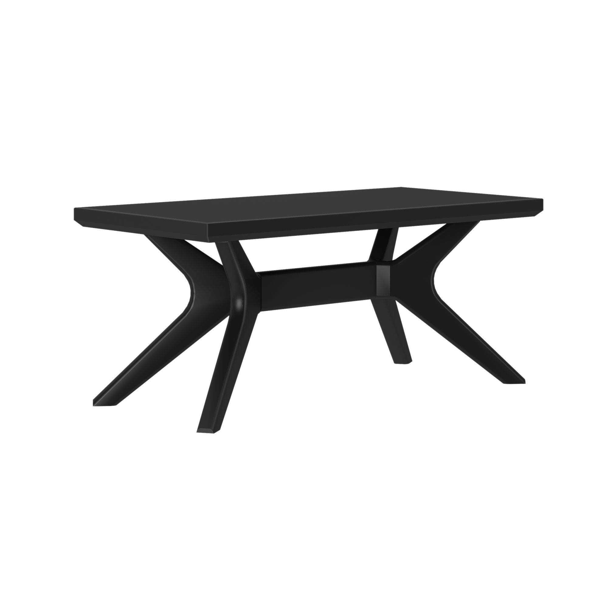 Alt View 2. Plank+Beam - Verso Rectangular Coffee Table (40in x 20in / 1020mm x 510mm), Black - Black.