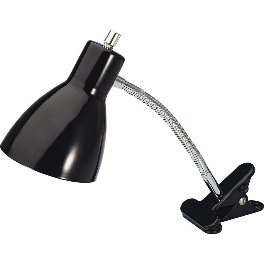 Angle. Lorell - Lorell LED Clip on Desk Lamp  15.5" Height x 3" Width  10 W LED Bulb  Plastic  Desk Mountable  Black  for Desk Table.