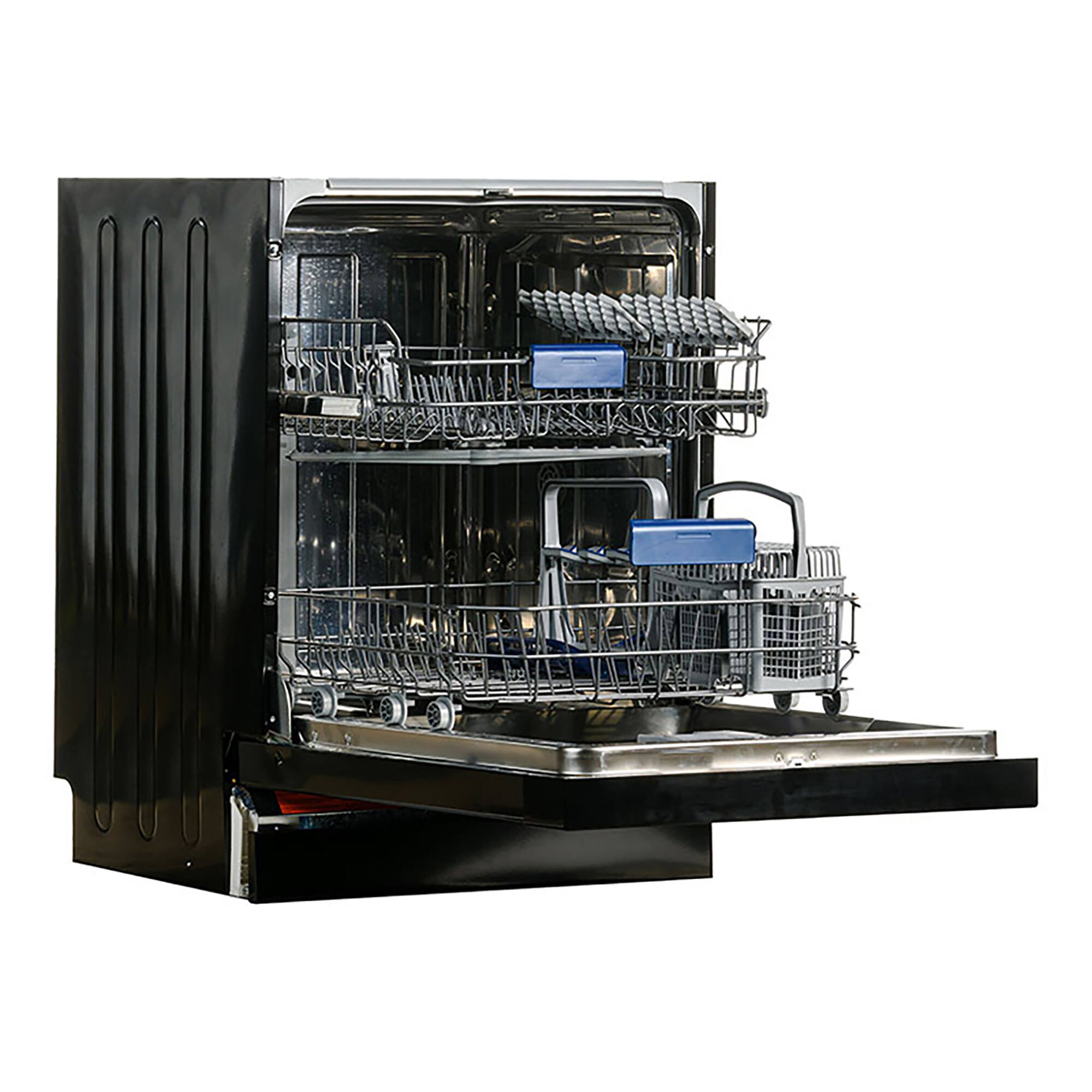 Left. Equator - Equator 24 inch Built-In Dishwasher Front Control 14 place 3.4g Sanitize 51 dB Heating Element Energy Star 110V ADA - Black.