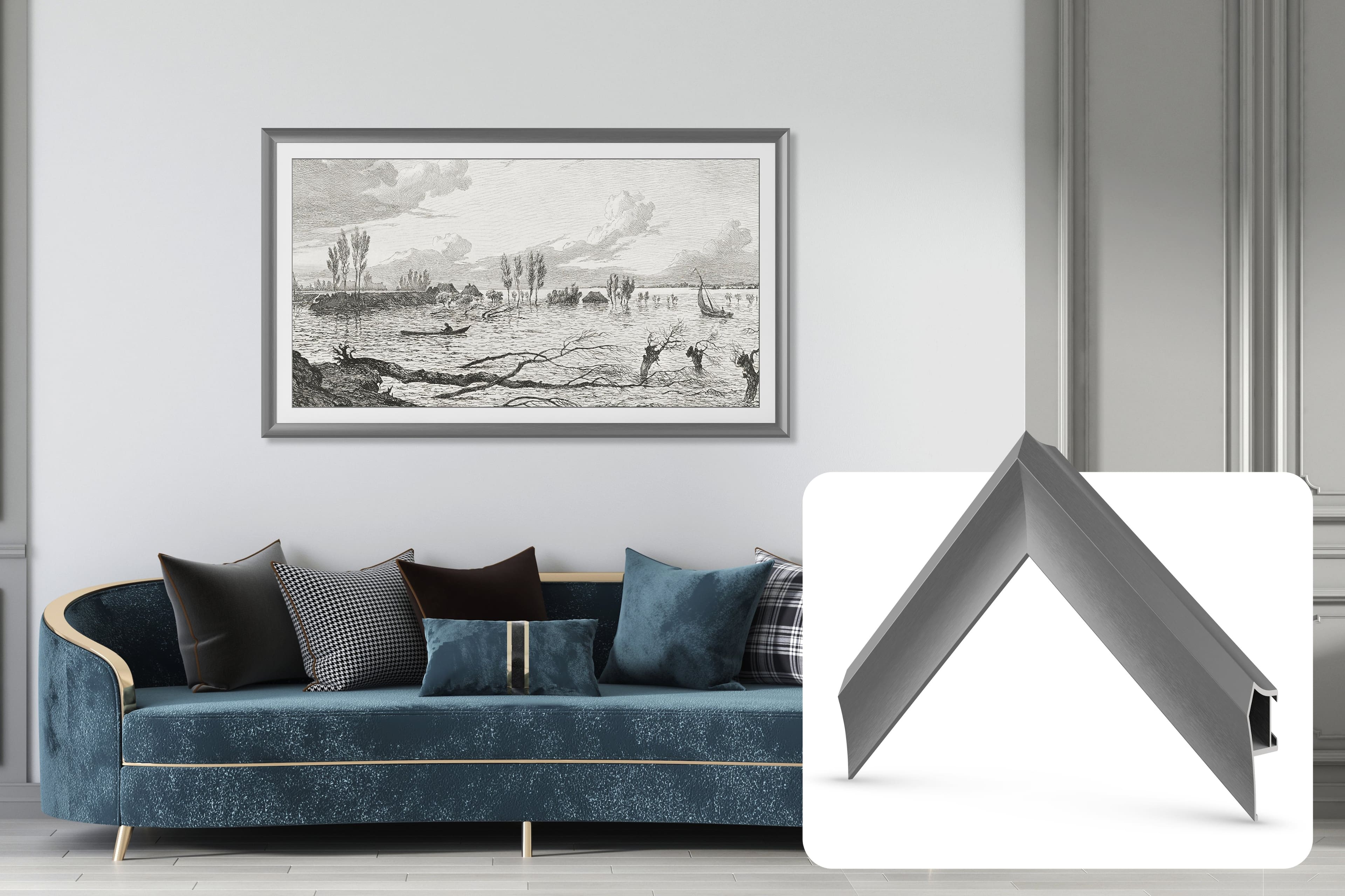 Deco TV Frames - Alloy Prismatic Bezel for Samsung The Frame TV - 65" - Graphite - Front_Zoom