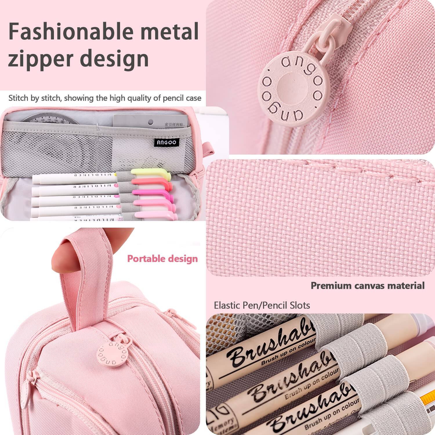 Fashionable metal zipper design

Stitch by stitch, showing the high quality of pencil case

Portable design

Premium canvas material

Elastic Pen/Pencil Slots

Brush up on colour