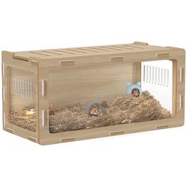 Pawhut - Cage with Easy View Acrylic Panels, Air Vents & Openable Roof, for Gerbil, Guinea Pig
